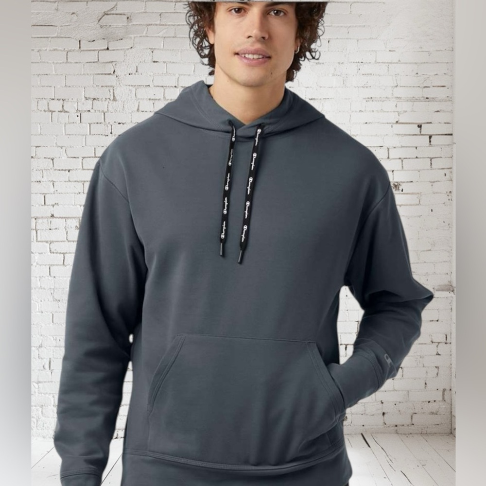Champion Slate Gray Hoodie NWT • XL Moisture‑Wicking Tech • Soft Stretch Comfort